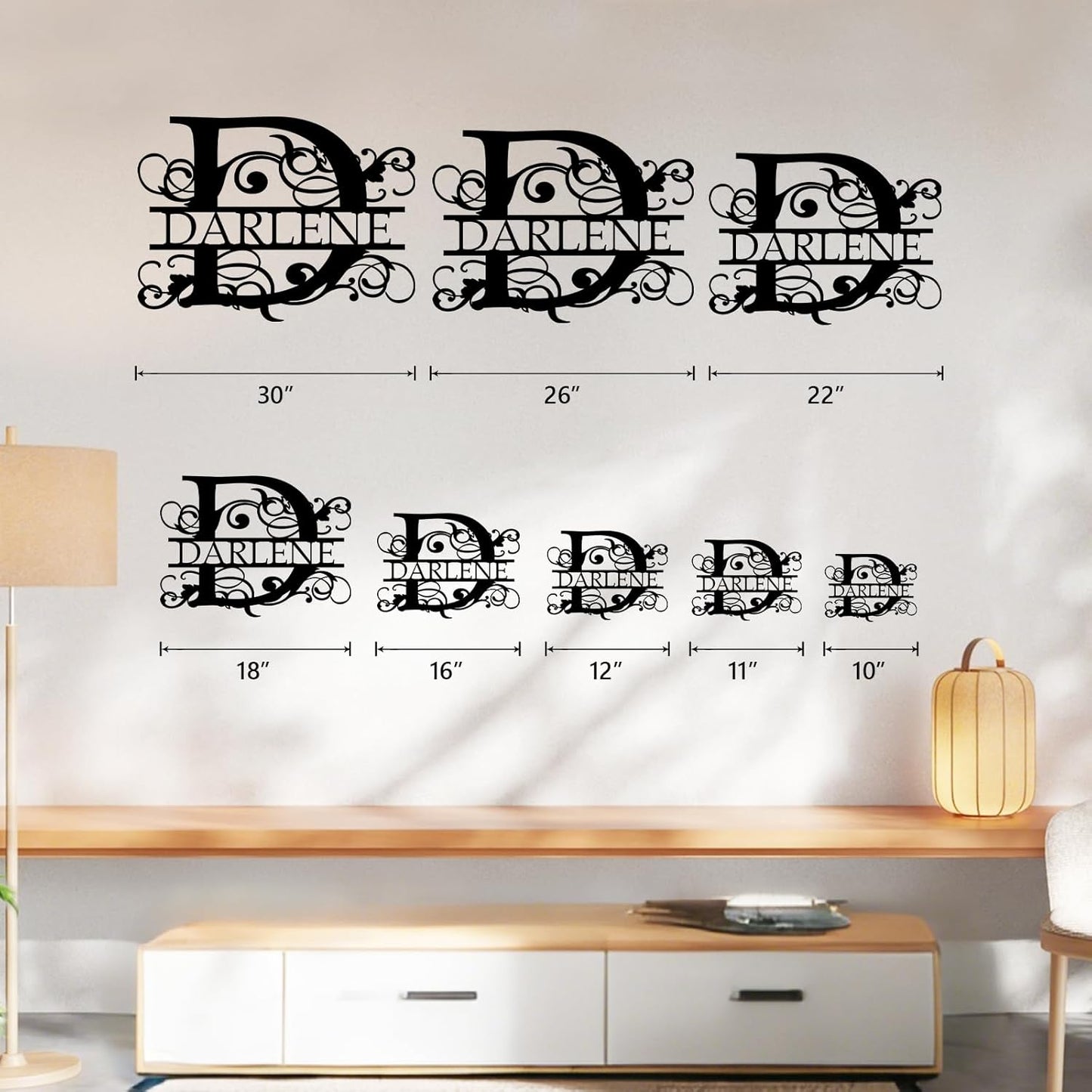 Custom Metal Signs, Family Name & Split Letter Monogram Wall Decor, Outdoor Metal Art & Personalized Wedding Gifts