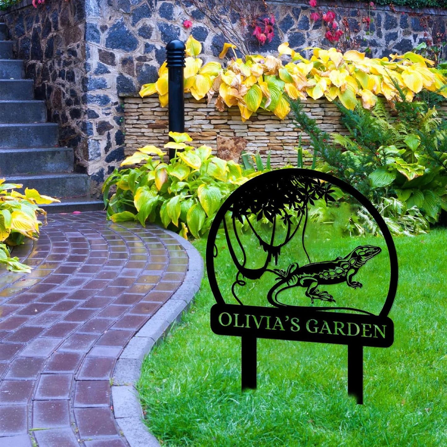 Custom Rabbit Garden Sign, Personalized Outdoor Metal Yard Sign for Gardeners or Lawn Decor