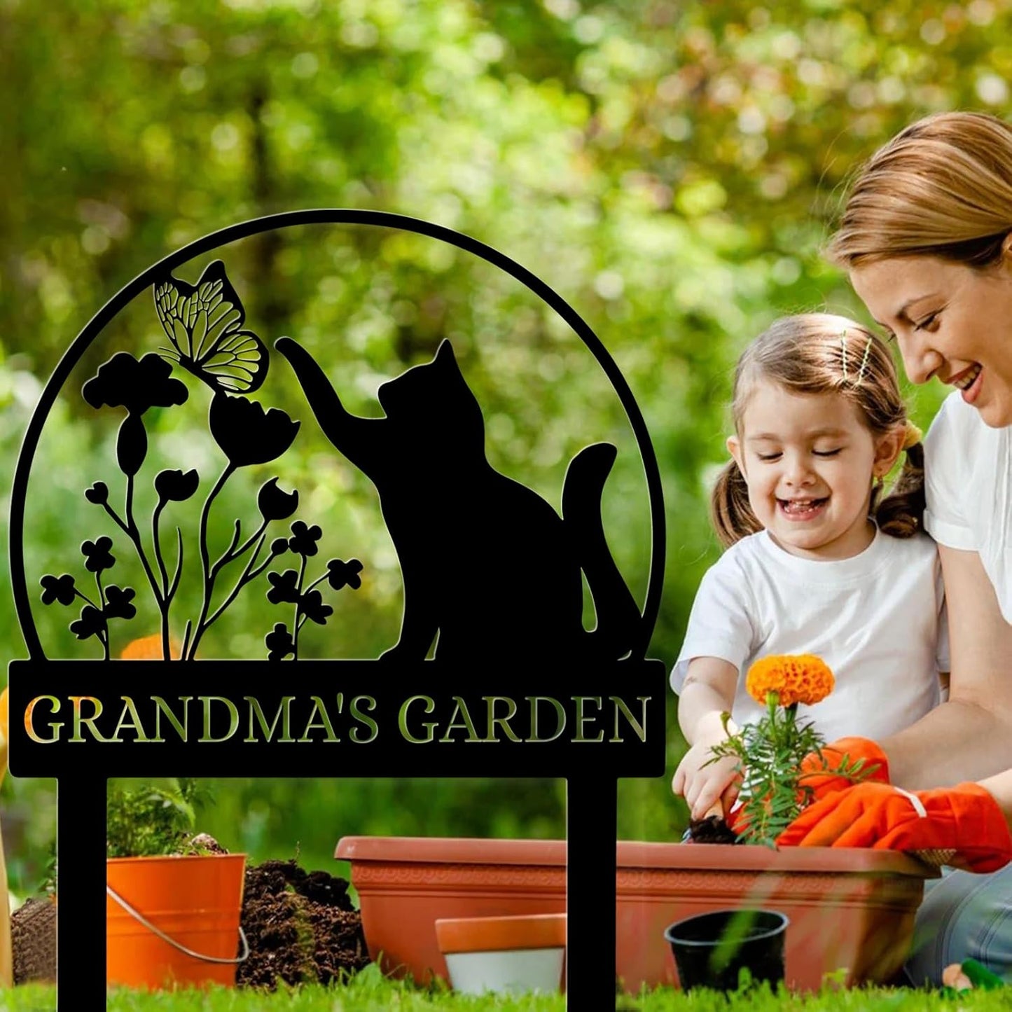 Custom Garden Metal Sign Personalized Outdoor Name Plaque for Lawn Yard Vegetable Garden Welcome Gift