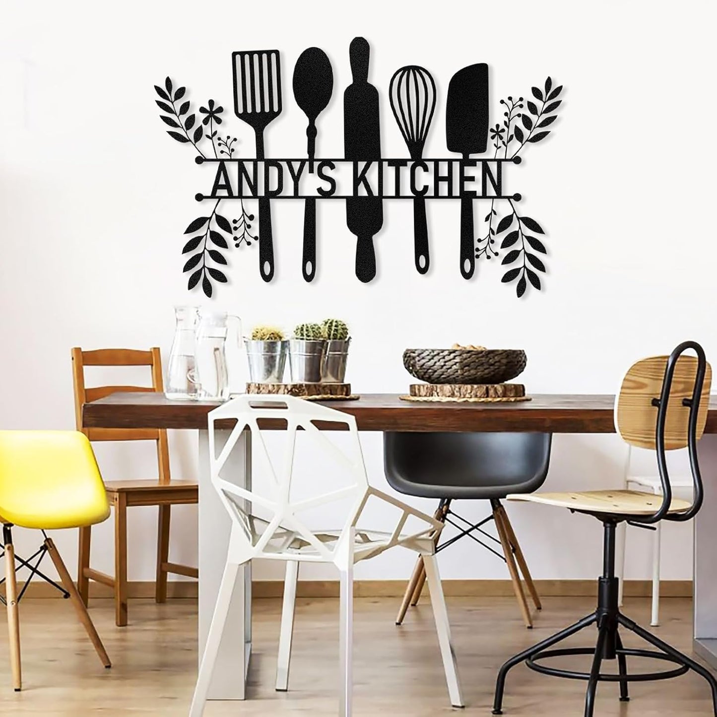 Personalized Metal Kitchen Sign , Rustic Farmhouse Wall Decor for Cooks & Chefs