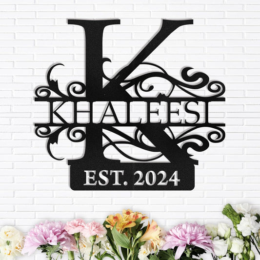Custom Family Name Metal Sign Split Letter Monogram Design for Indoor Outdoor Decor Wedding Housewarming Gift