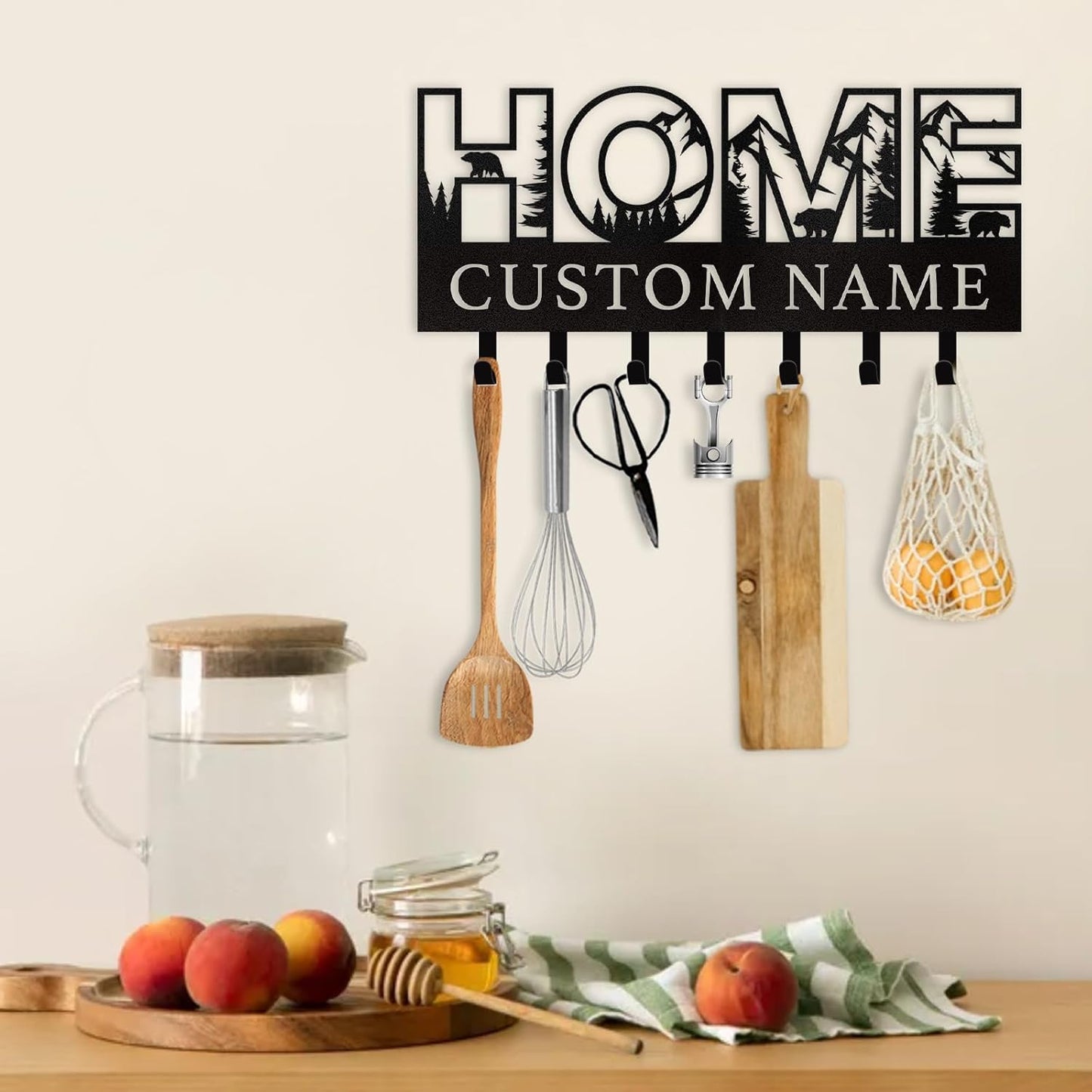 Rustic HOME Key Holder Metal Wall Mount Organizer Entryway & Living Room Decor