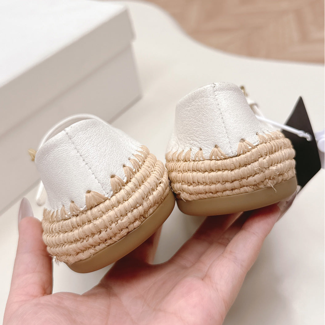 Raffia Straw Mary Jane Flat Single Shoes 1025051503