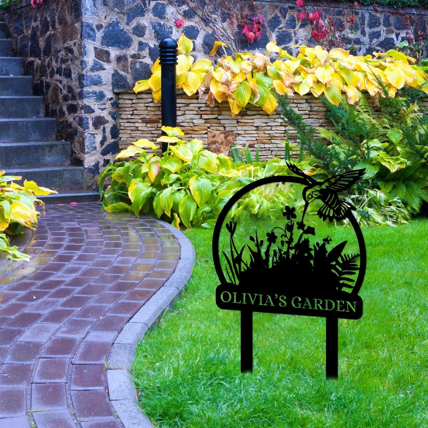 Custom Rabbit Garden Sign, Personalized Outdoor Metal Yard Sign for Gardeners or Lawn Decor