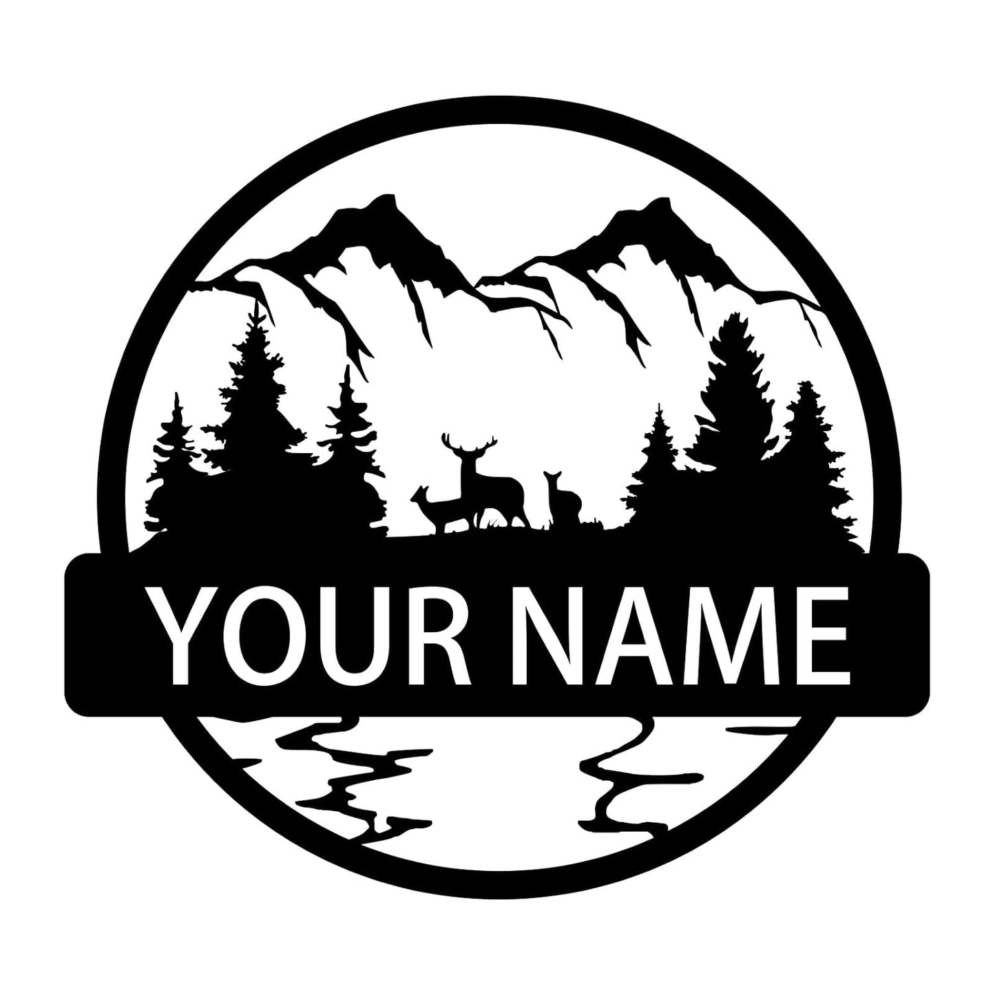Custom Mountain Metal Signs for Outdoor Wedding or Anniversary Camping Gifts
