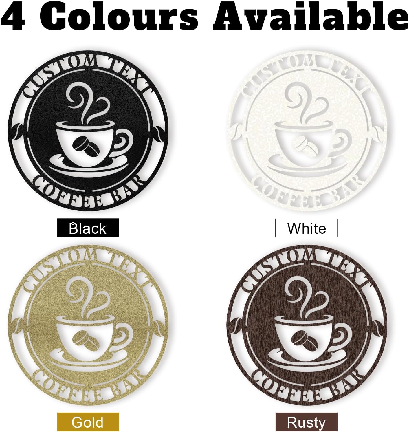 Coffee Bar Custom Metal Sign , Rustic Cafe & Home Brewing Station Decor