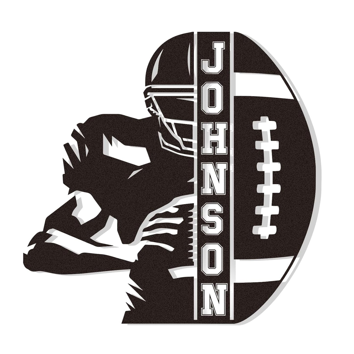 Personalized Football Name Metal Sign, Vertical Custom Sports Wall Art, Football Player Room Decor, Outdoor Metal Name Sign