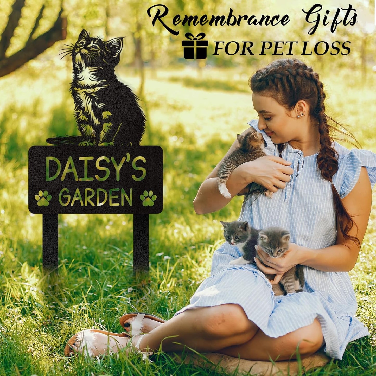 Elegant Iron Pet Memorial - Custom Plaque for Cats & Dogs, Indoor & Outdoor Display