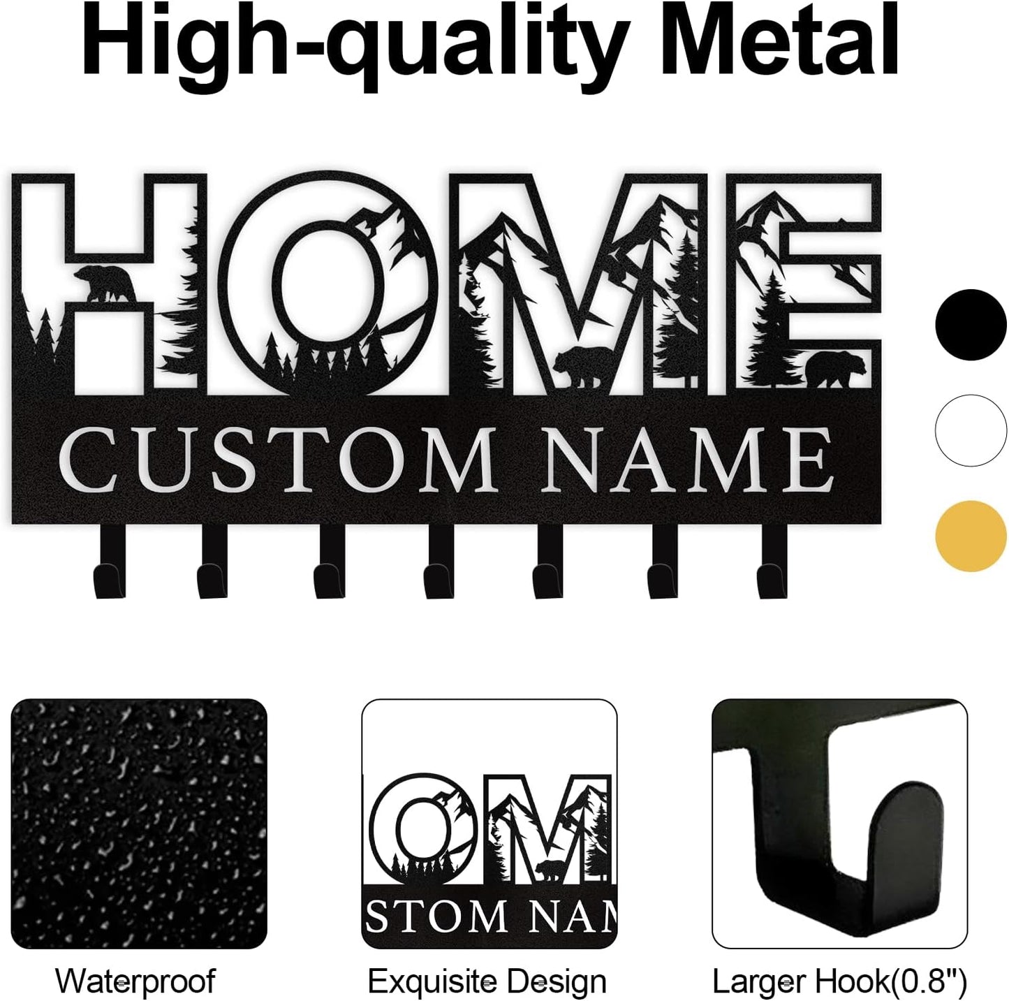 Rustic HOME Key Holder Metal Wall Mount Organizer Entryway & Living Room Decor