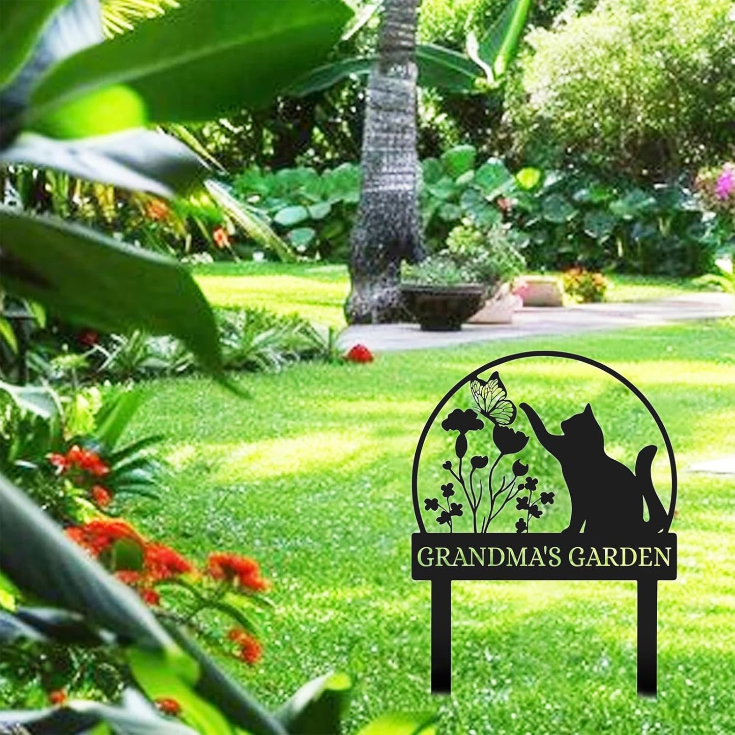 Custom Garden Metal Sign Personalized Outdoor Name Plaque for Lawn Yard Vegetable Garden Welcome Gift