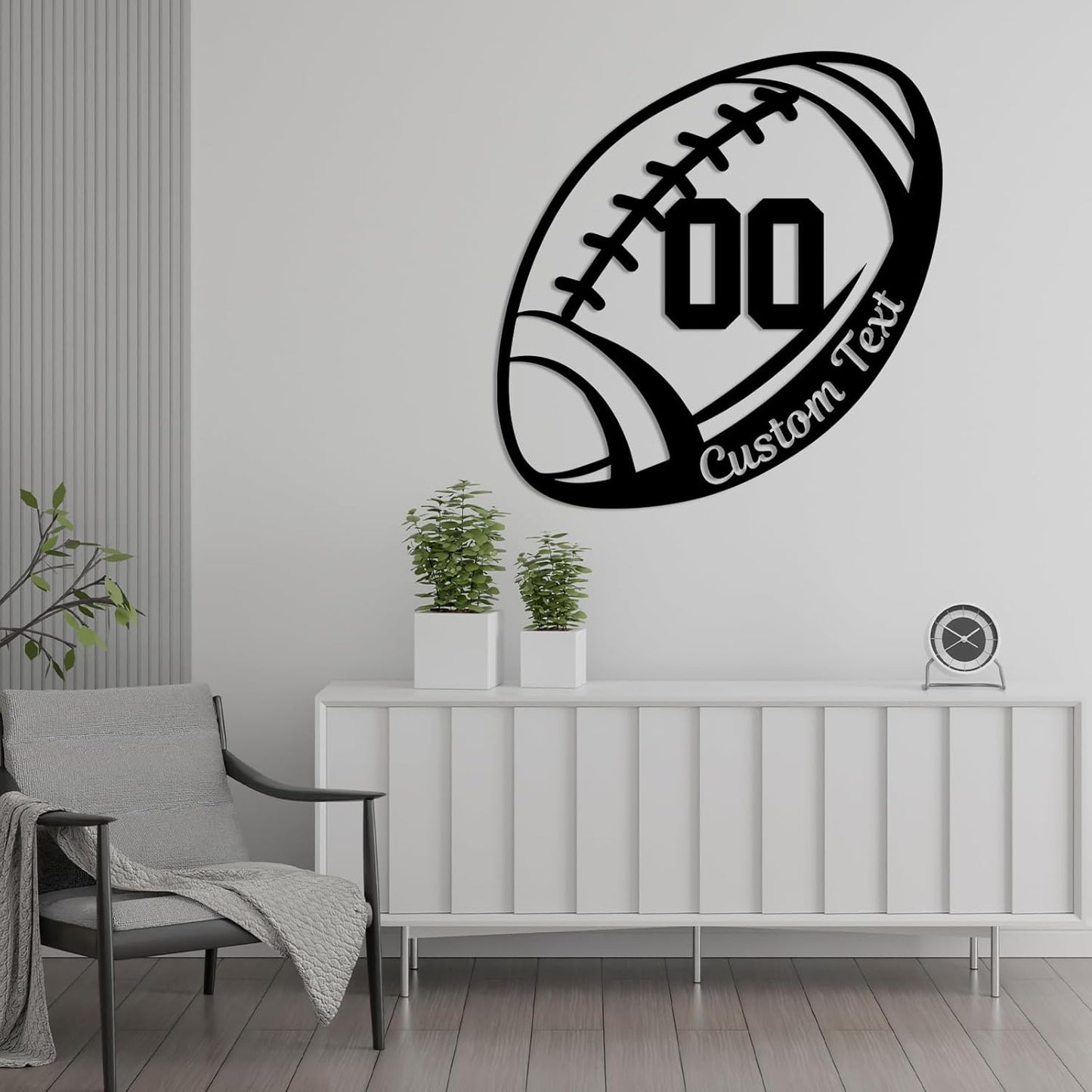 Personalized Sports Wall Decor - Ball-Themed Metal Sign with Custom Name & Number