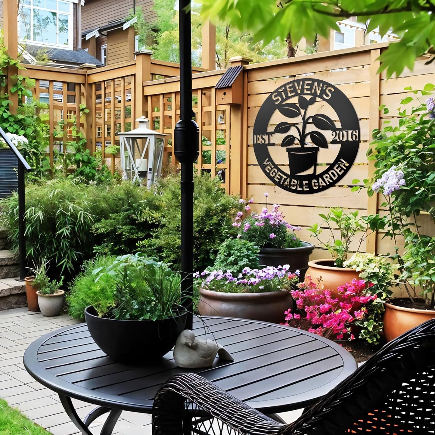 Custom Garden Sign, Personalized Metal Name Signs for Outdoor, Metal Garden Signs for Outside