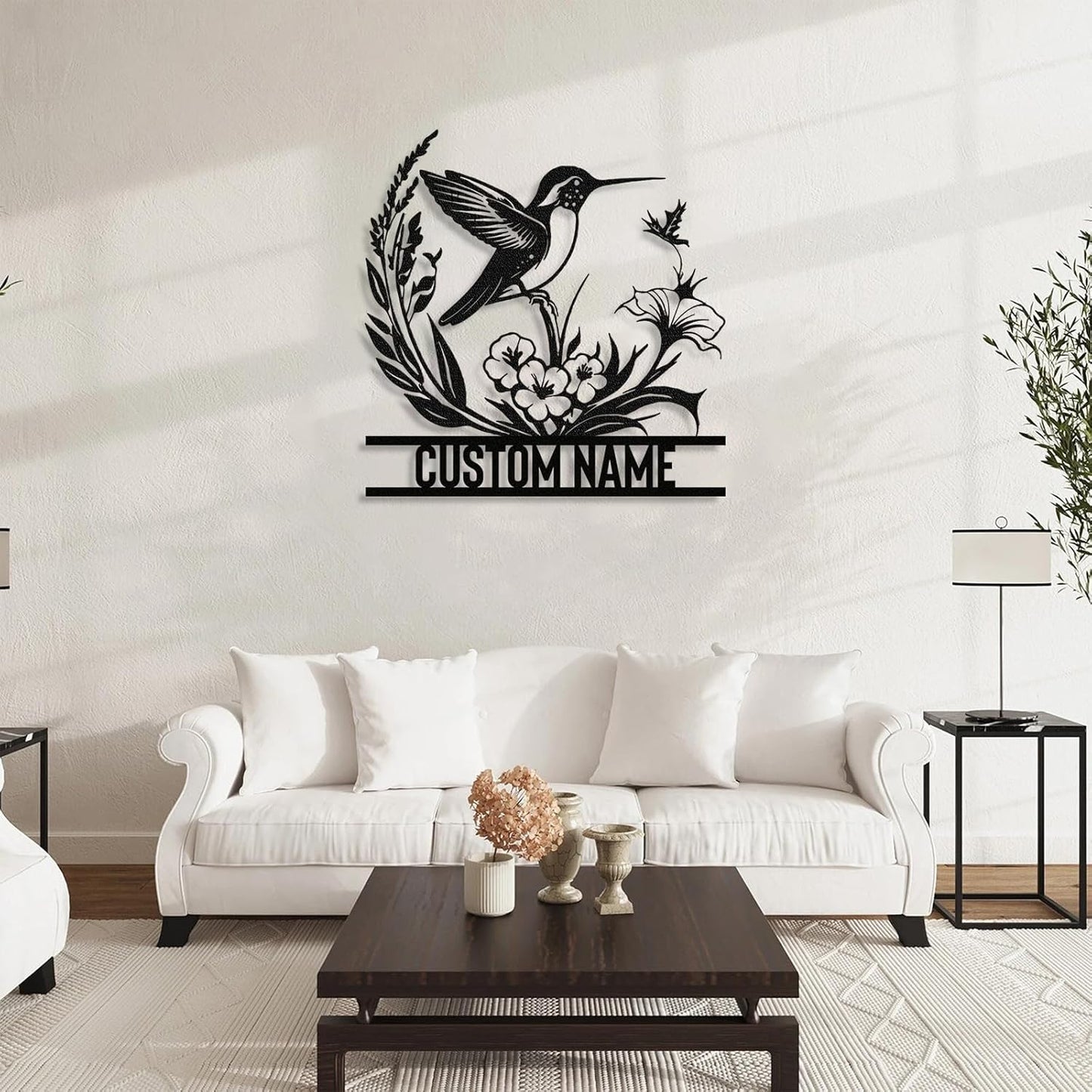 Personalized Metal Signs, Metal Name Sign Birds Welcome Plaque, Custom Garden Sign Yard Signs ms011