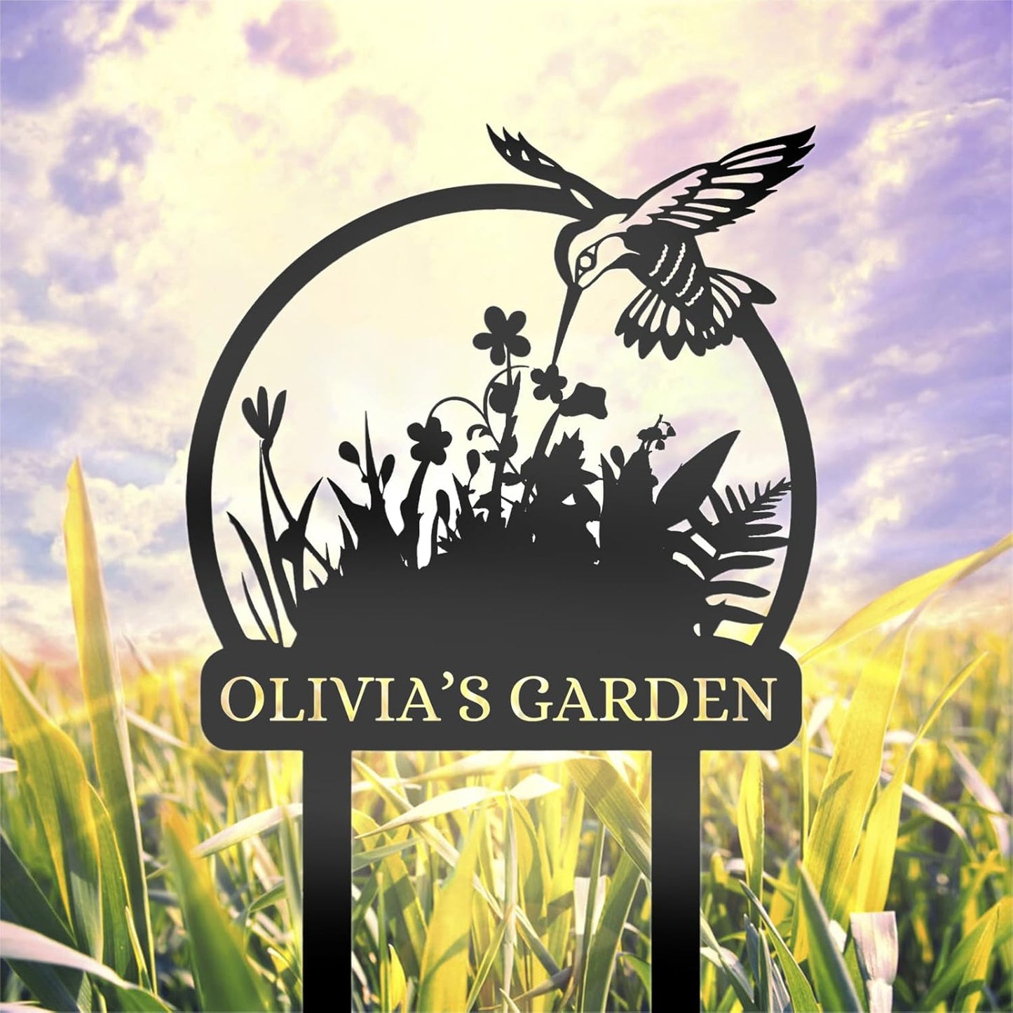 Custom Rabbit Garden Sign, Personalized Outdoor Metal Yard Sign for Gardeners or Lawn Decor