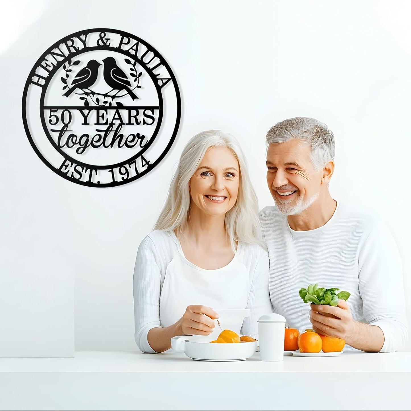 Custom Metal Anniversary Signs for Couples or Parents, Unique Wall Decor & Memorable Gift