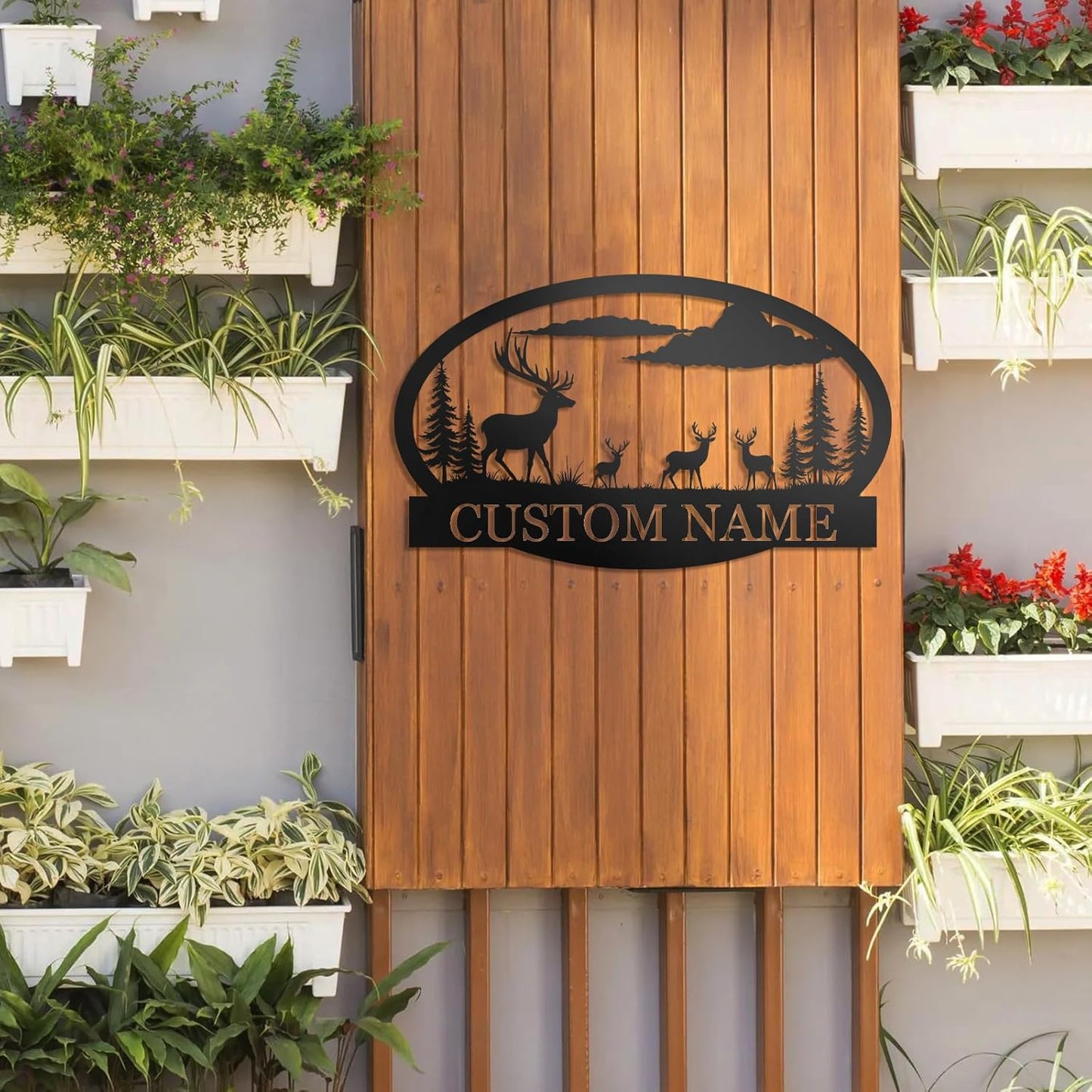 Custom Metal Bear Mountain Family Name Sign Outdoor Cabin Farmhouse Wall Decor Hunter Gift