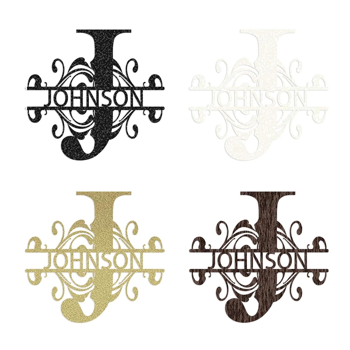 Custom Split Letter Metal Name Sign for Porch, Outdoor Family Monogram Sign, Wedding or Housewarming Gift
