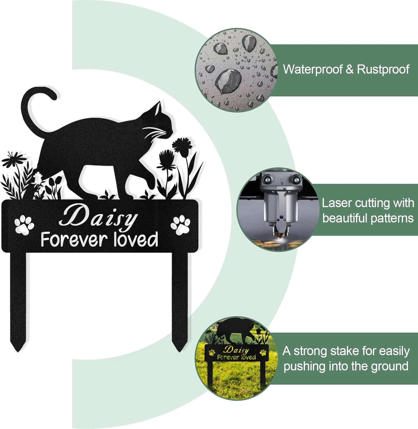 Personalized Iron Cat Memorial - Custom Pet Plaque for Cherished Memories