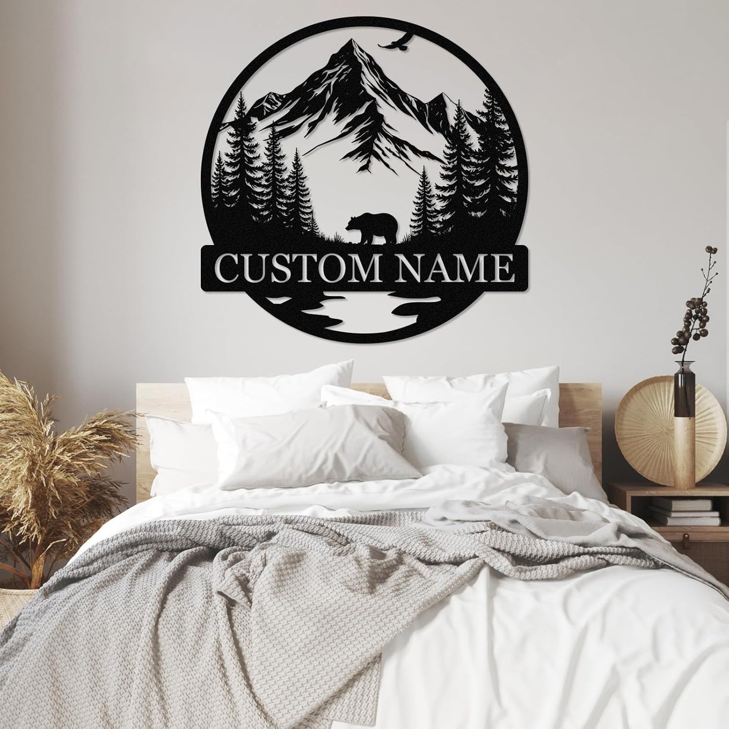 Personalized Bear Iron Sign - Handmade Metal Wall Art for Rustic Home