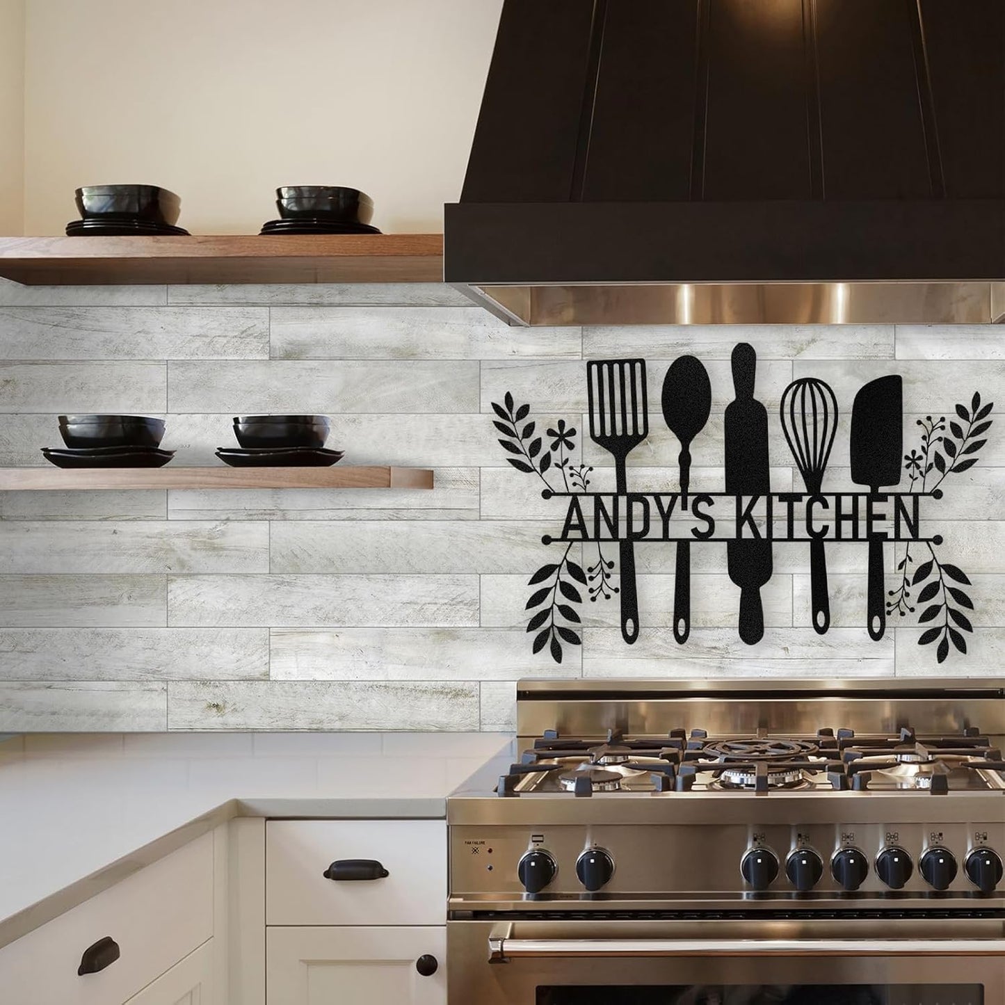 Personalized Metal Kitchen Sign , Rustic Farmhouse Wall Decor for Cooks & Chefs