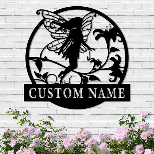 Custom Fairy Garden Decor - Personalized Metal Sign for Flower Beds & Outdoor Magic