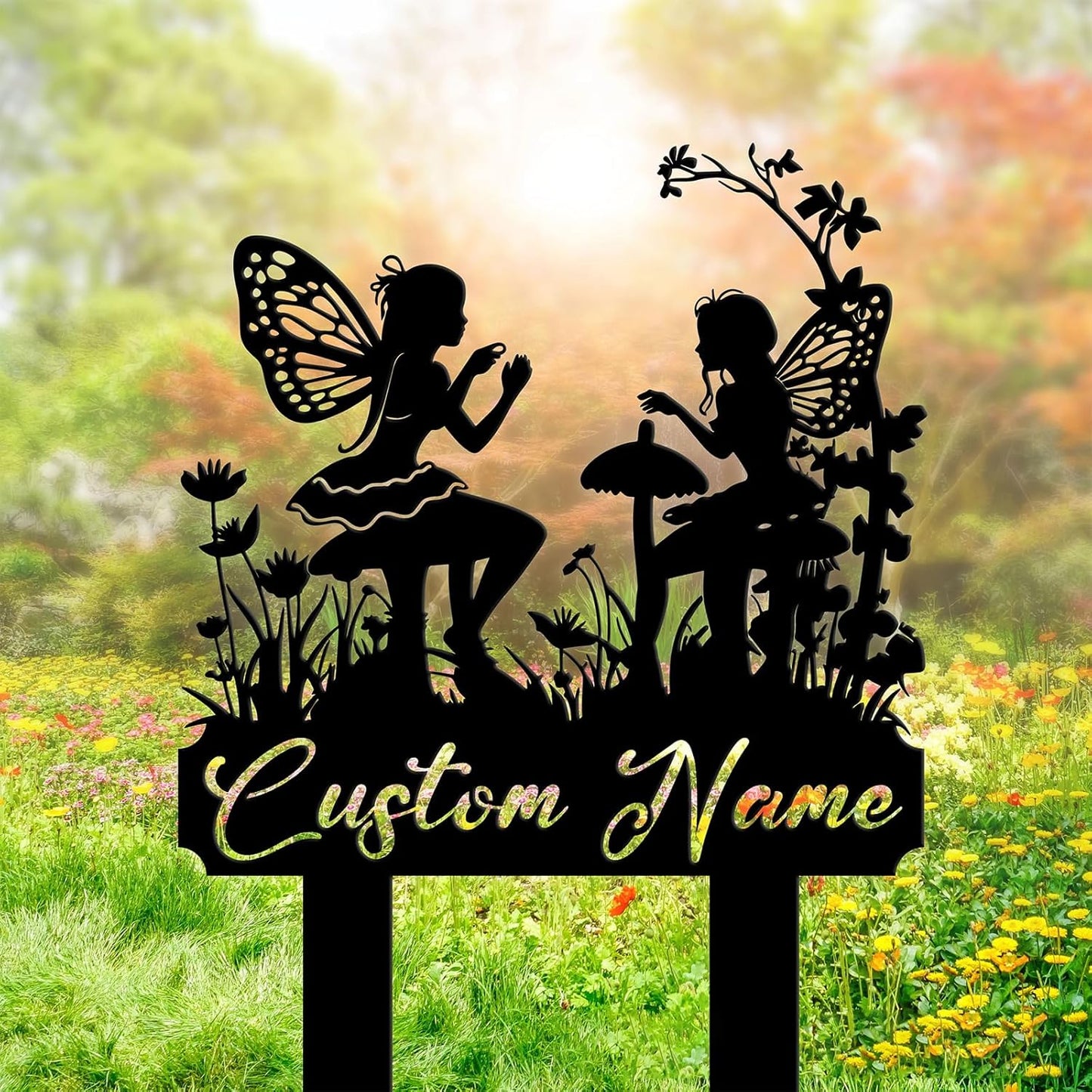 Personalized Enchanted Garden Stake - Custom Metal Sign for Outdoor Fairy Themes