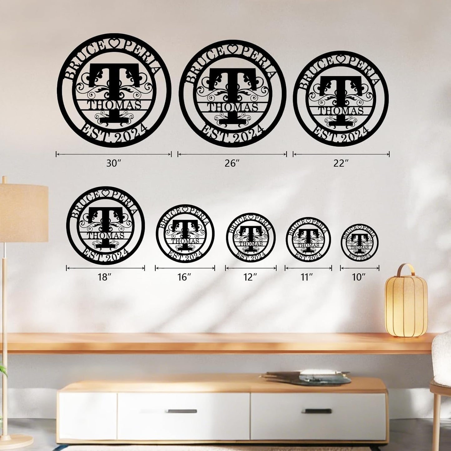 Custom Metal Signs, Personalized Family Name Sign, Split Letter Monogram, Outdoor Wall Art & Home Decor, Housewarming Gift