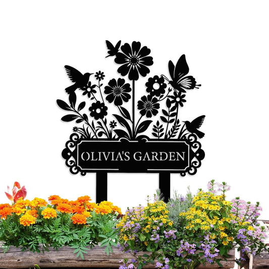 Custom Garden Sign Personalized Outdoor Metal Garden Stake Gifts for Gardeners
