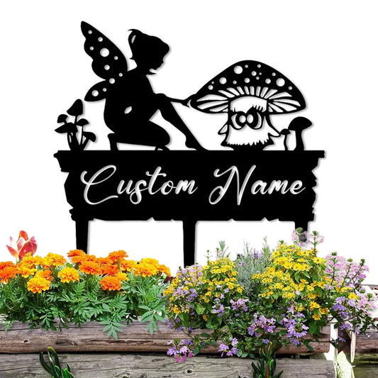 Custom Metal Fairy Stake - Personalized Garden Decor for Outdoor Fantasy Spaces
