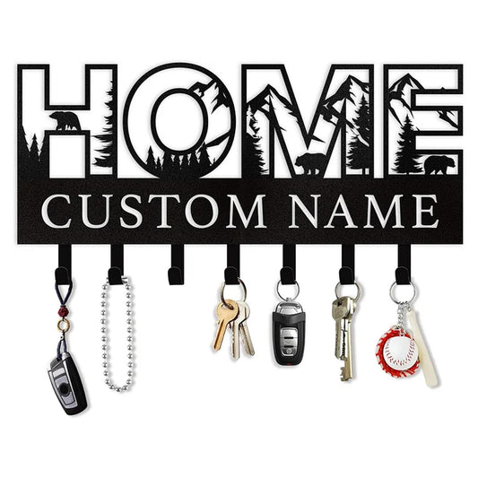 Rustic HOME Key Holder Metal Wall Mount Organizer Entryway & Living Room Decor