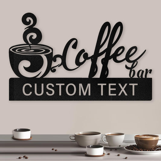 Coffee Lover Custom Metal Sign , Rustic Cafe & Kitchen Wall Decor