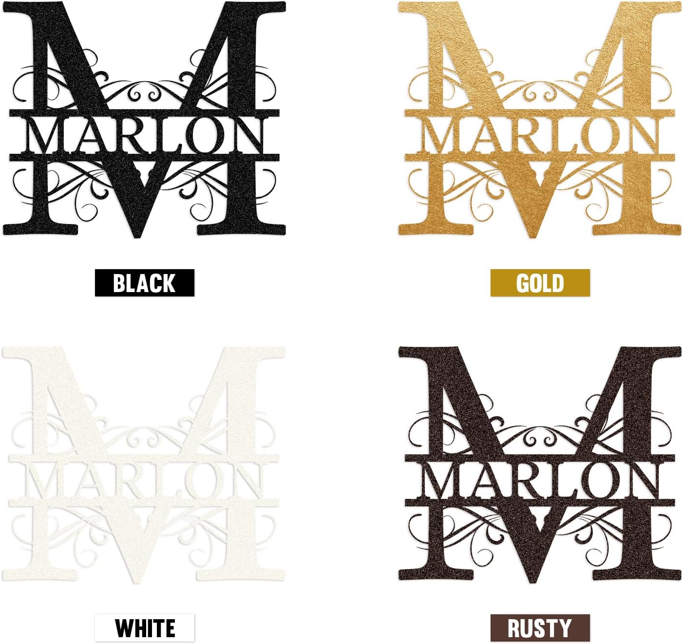 Custom Metal Name Signs, Split Letter Family Sign, Monogram Metal Wall Art, Housewarming Gifts