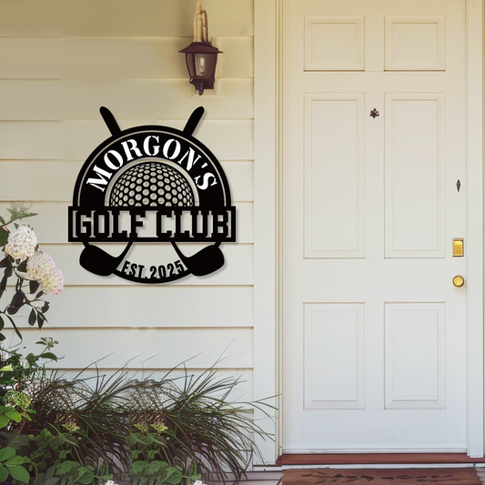 Personalized Golf Name Sign, Metal Garden Stake Decor with Tee Off Theme, Outdoor Lawn Signage