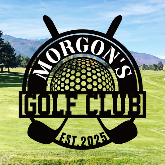 Personalized Golf Name Sign, Metal Garden Stake Decor with Tee Off Theme, Outdoor Lawn Signage