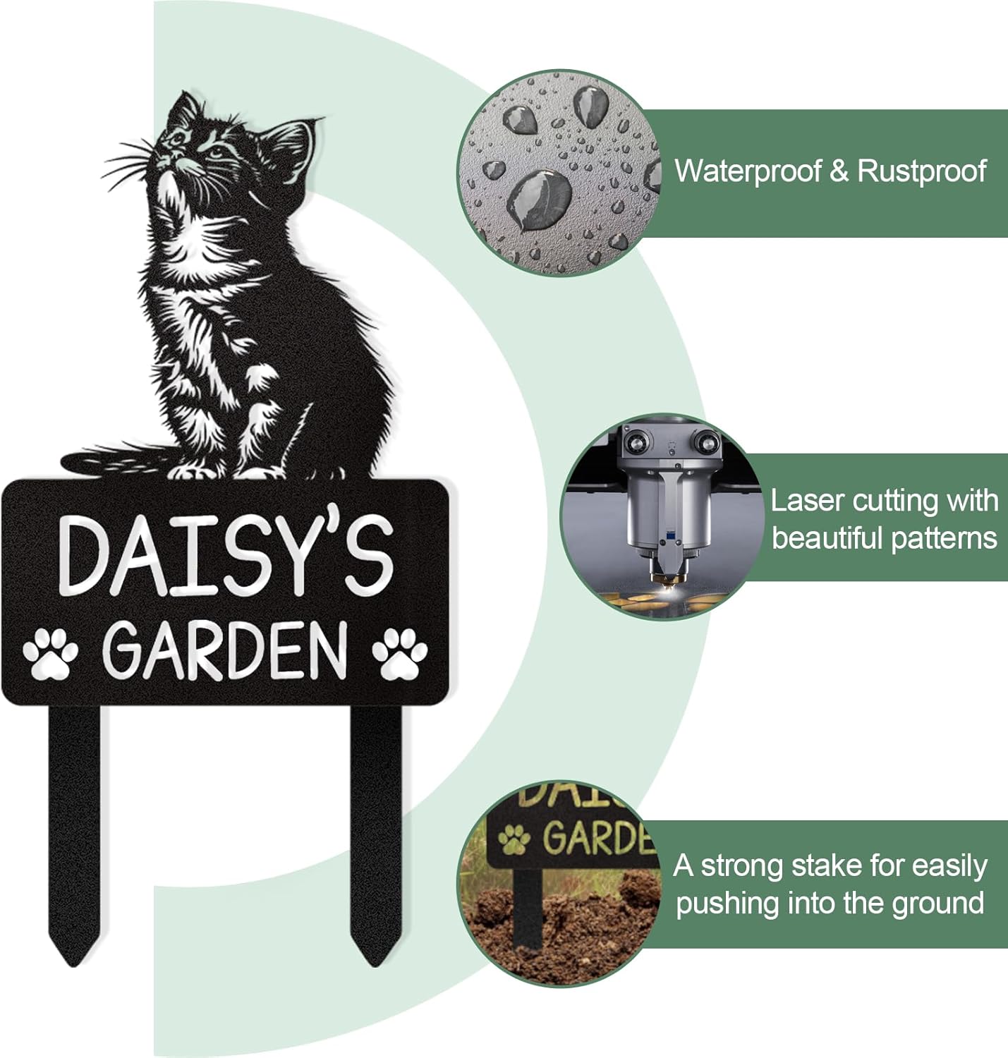 Elegant Iron Pet Memorial - Custom Plaque for Cats & Dogs, Indoor & Outdoor Display
