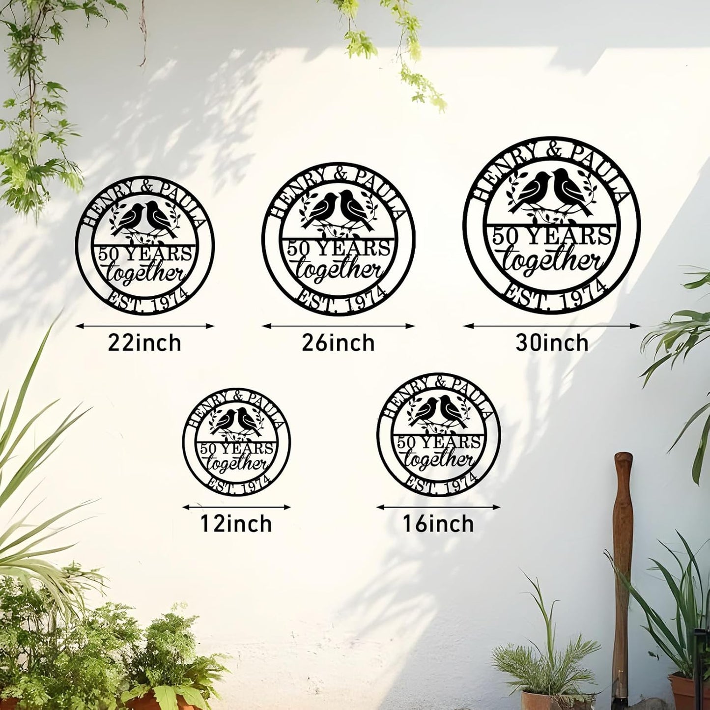 Custom Metal Anniversary Signs for Couples or Parents, Unique Wall Decor & Memorable Gift