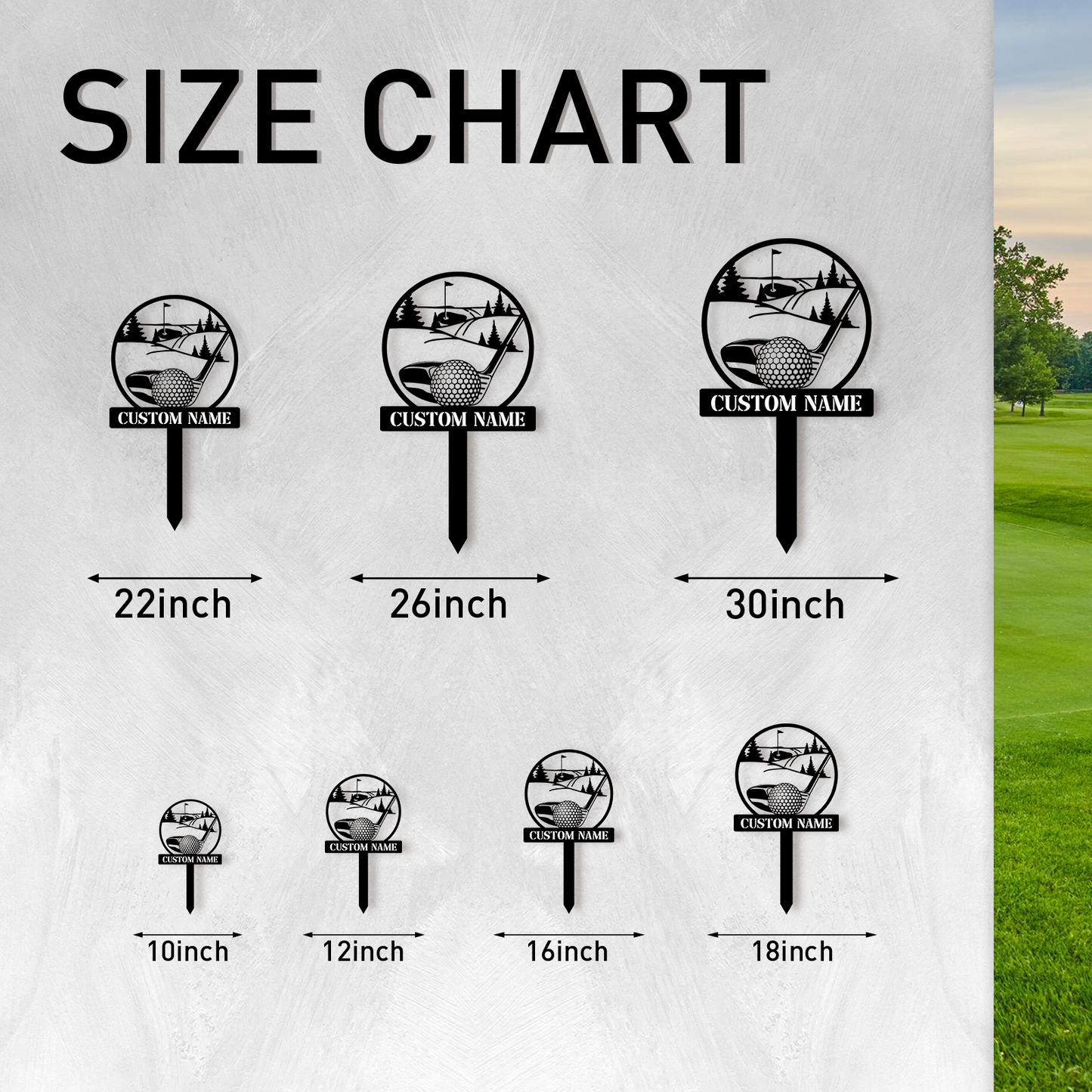 Custom Golf Name Sign for Lawn, Golf Ball Delivery Design, Personalized Outdoor Metal Stake Sign