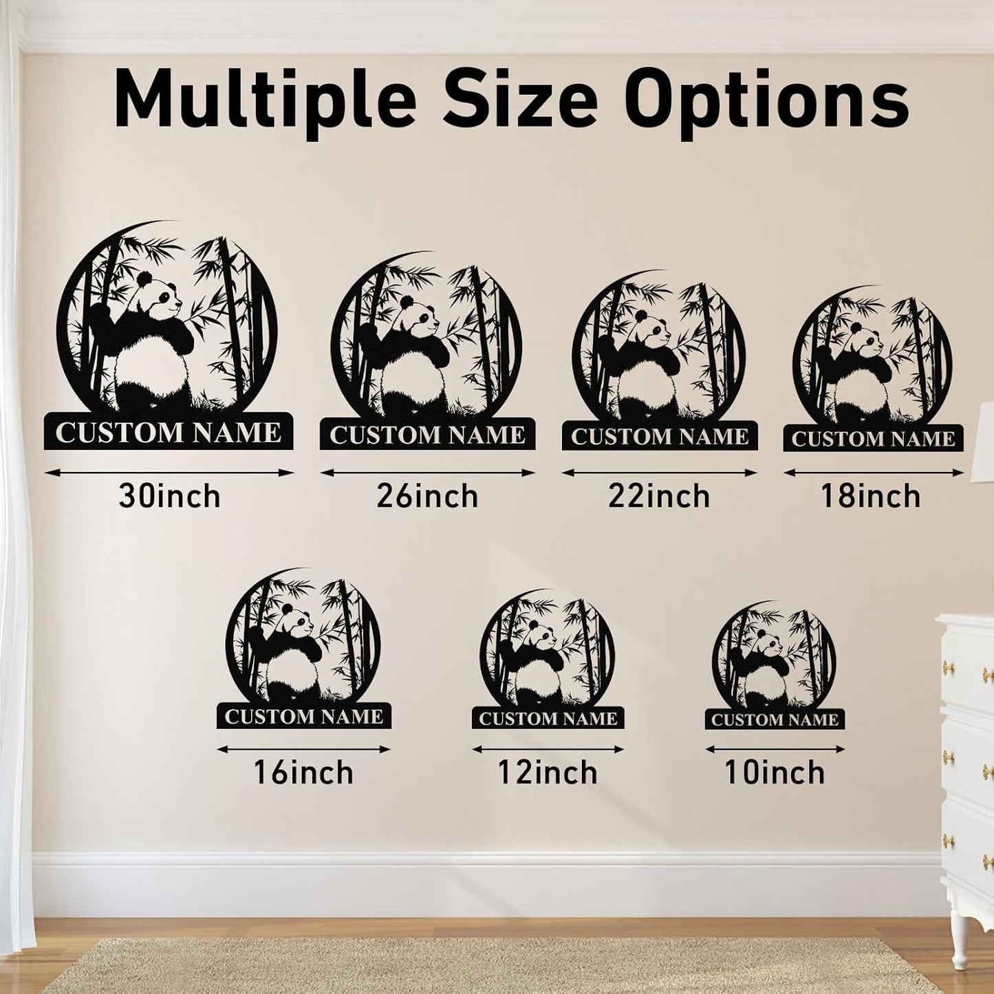 Personalized Panda Iron Sign - Rustic Metal Wall Art for Animal Lovers & Home Decor